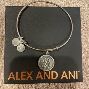 Silver Alex and Ani Bracelet, Charm: B